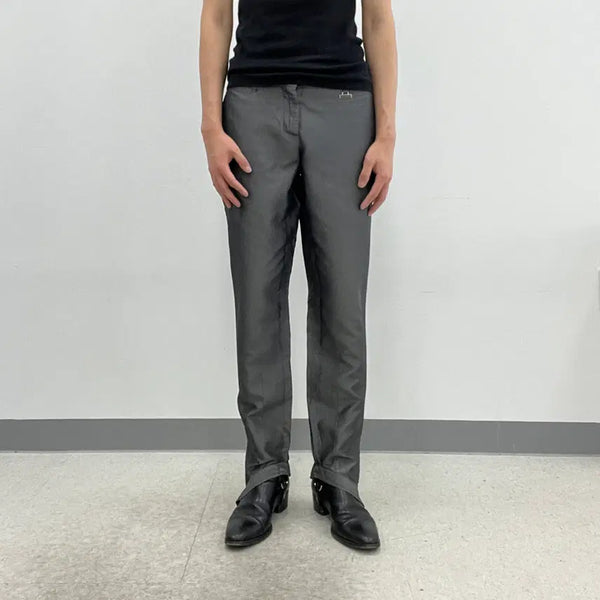 [BUNJANG] Kris Van Assche Button Detail Tapered Fit Trousers / 크리스반아쉐 밑단 커프스 단추 트임 슬랙스