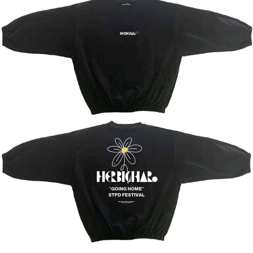 [BUNJANG] Flower Elastic Band Long Sleeve T-Shirt / FLOWER ELASTIC BANDLONG SLEEVE