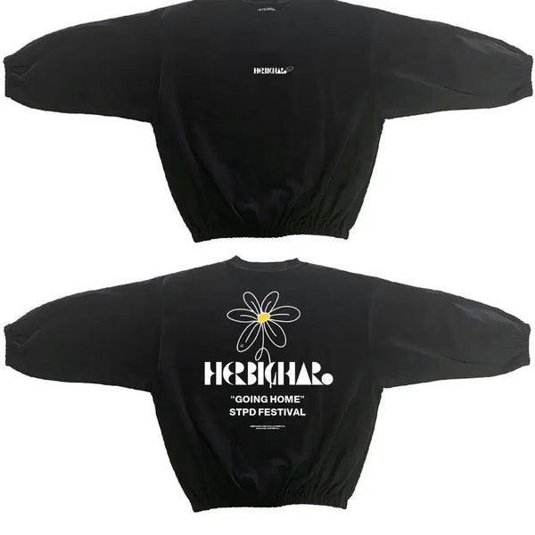 [BUNJANG] Flower Elastic Band Long Sleeve T-Shirt / FLOWER ELASTIC BANDLONG SLEEVE
