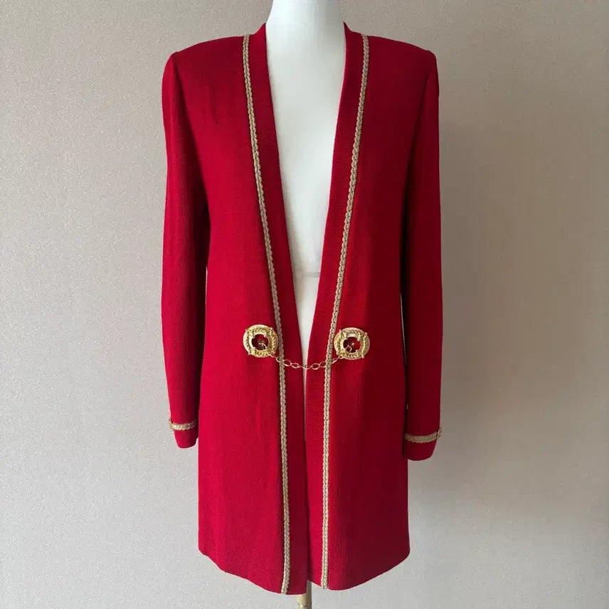 [BUNJANG] St. John Red Knit Cardigan / [정품]St. John 센존 레드 니트 가디건