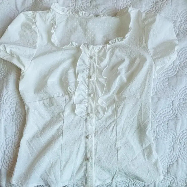 [BUNJANG] Rogal Lovely Frill Blouse / 여성 블라우스 로걀 러블리 프릴 블라우스 판매