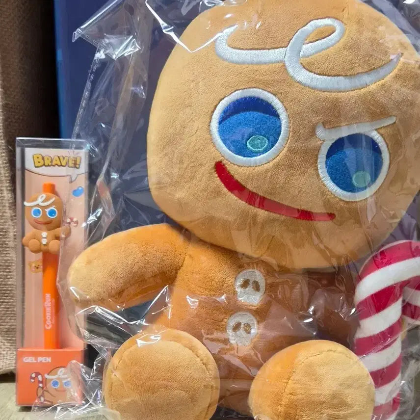 [BUNJANG] Brave Cookie (Yongku) Plush + Gel Pen Set / 쿠키런 용감한쿠키 용쿠 인형+젤펜