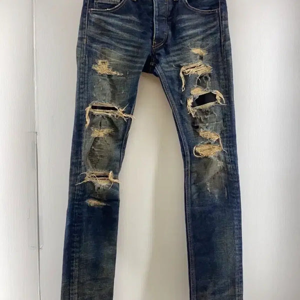 [BUNJANG] Backlash Distressed Oil Washed Jeans / Backlash 디스트레스드 오일워싱진