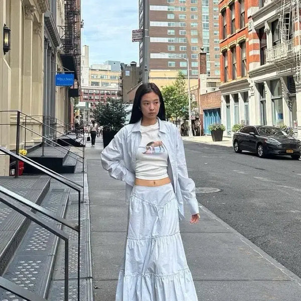 [BUNJANG] Gloomy Rodeo Long Skirt White M / 글로니 로데오 롱스커트 화이트 M (빨리팔고싶습니다잉)