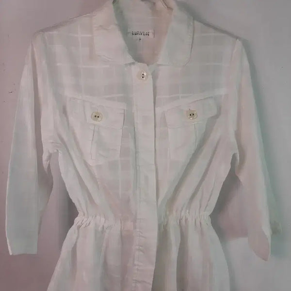 [BUNJANG] Simple Life Check 5-Sleeve Shirt / [S]심플라이프 체크 5부 셔츠