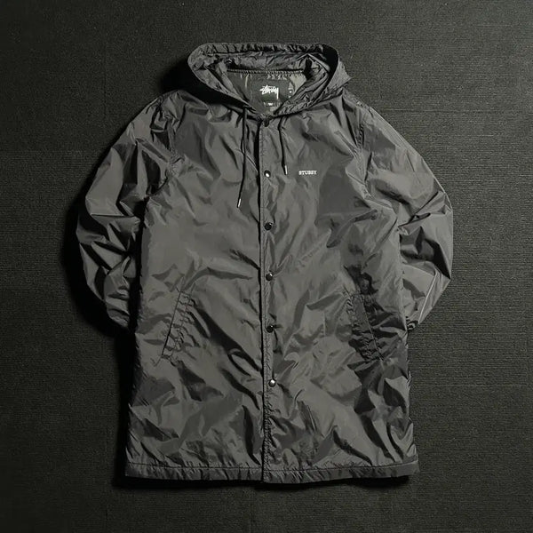 [BUNJANG] Stussy Long Hooded Coach Jacket / 스투시 후디 롱 코치 자켓