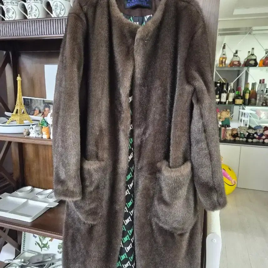 [BUNJANG] Lucky Chouette Faux Mink Long Coat / 럭키슈에뜨 페이크 밍크롱코트팝니다