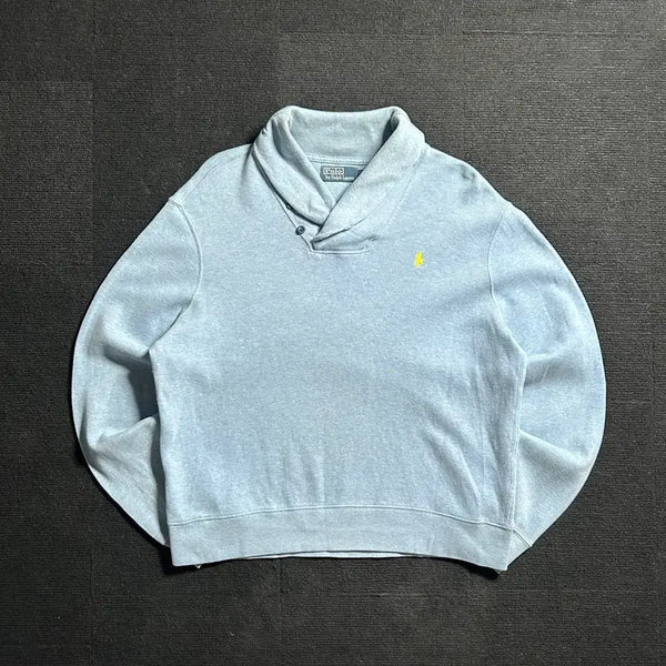 [BUNJANG] Polo Ralph Lauren Sky Blue Shawl Collar Knit L / 폴로 랄프로렌 스카이블루 숄카라 니트