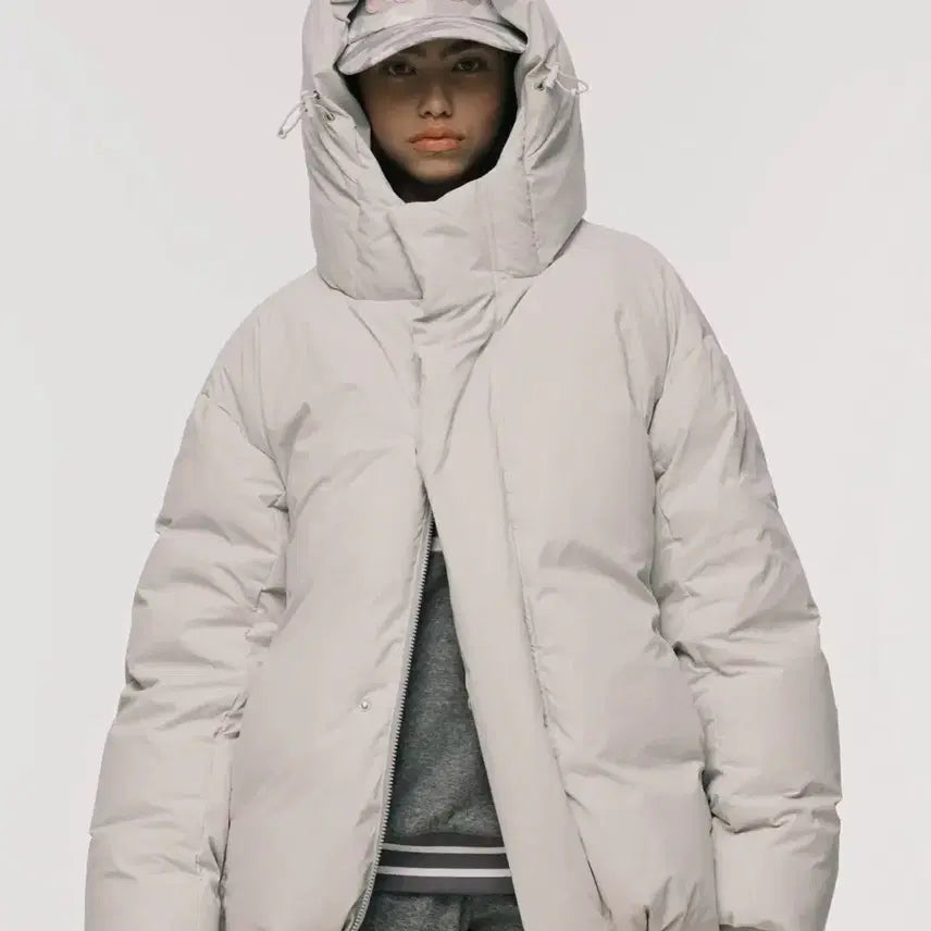 [BUNJANG] NYXX HOOD DOWN PUFFER LIGHT GREY / nyxx HOOD DOWN PUFFER LIGHT GREY 덕다운 패딩