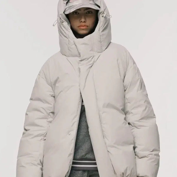 [BUNJANG] NYXX HOOD DOWN PUFFER LIGHT GREY / nyxx HOOD DOWN PUFFER LIGHT GREY 덕다운 패딩