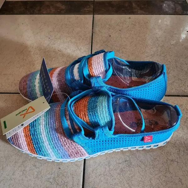 [BUNJANG] Photomade New York Striped Knit Slip-On Shoes / 포토메이드 스트라이프 니트 슬립온 슈즈