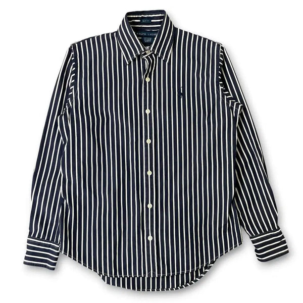 [BUNJANG] Polo Ralph Lauren Navy Vertical Stripe Shirt XS / 폴로랄프로렌 네이비 세로 스트라이프 셔츠 XS
