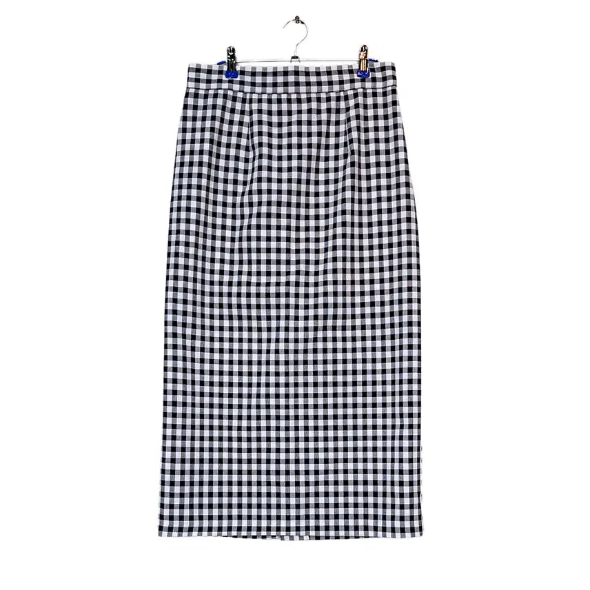 [BUNJANG] YUKYUKGIRLS Checked A-Line Long Skirt (Size 28) / 육육걸즈 여성 러블리한 일자핏 롱스커트 28 체크 최신상품 25723