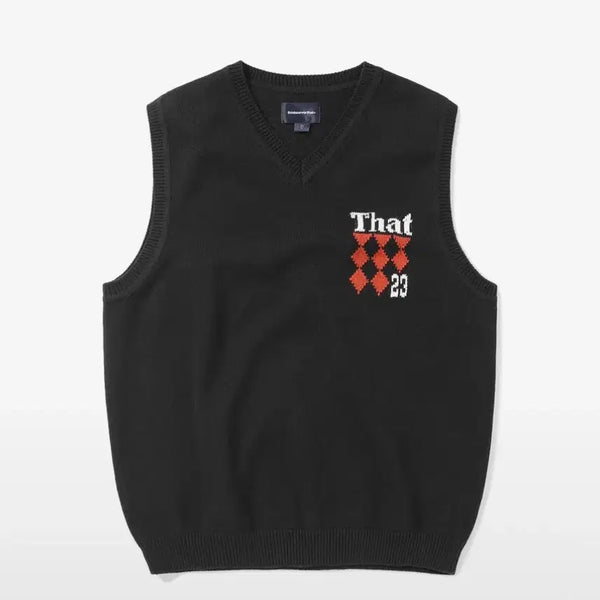 [BUNJANG] Thisisneverthat V-Neck Knit Vest Black / 디스이즈네버댓 V넥 니트 조끼 블랙