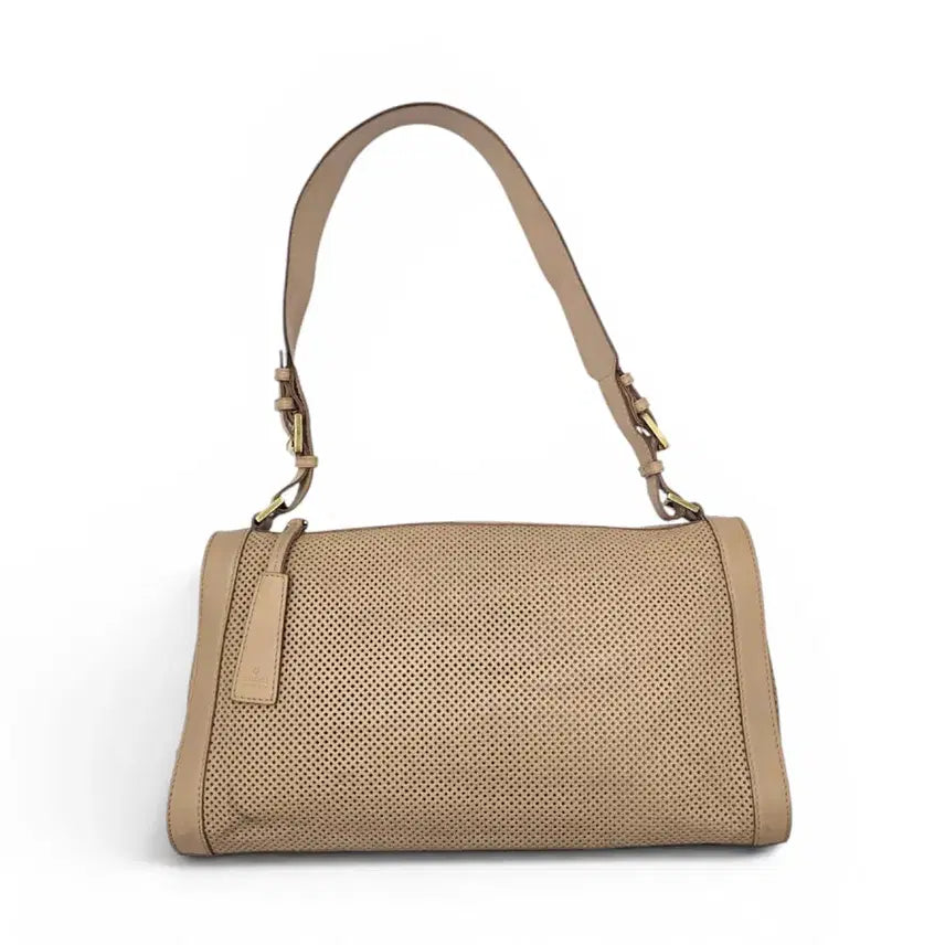 [BUNJANG] Gucci Beige Brown Micro Punch Leather Hobo Shoulder Tote Bag with Pouch / GUCCI 구찌 정품 여성가방 베이지 브라운 미세 펀칭가죽 호보백 숄더백 토트백 파우치백 빈티지청라중고명품25118
