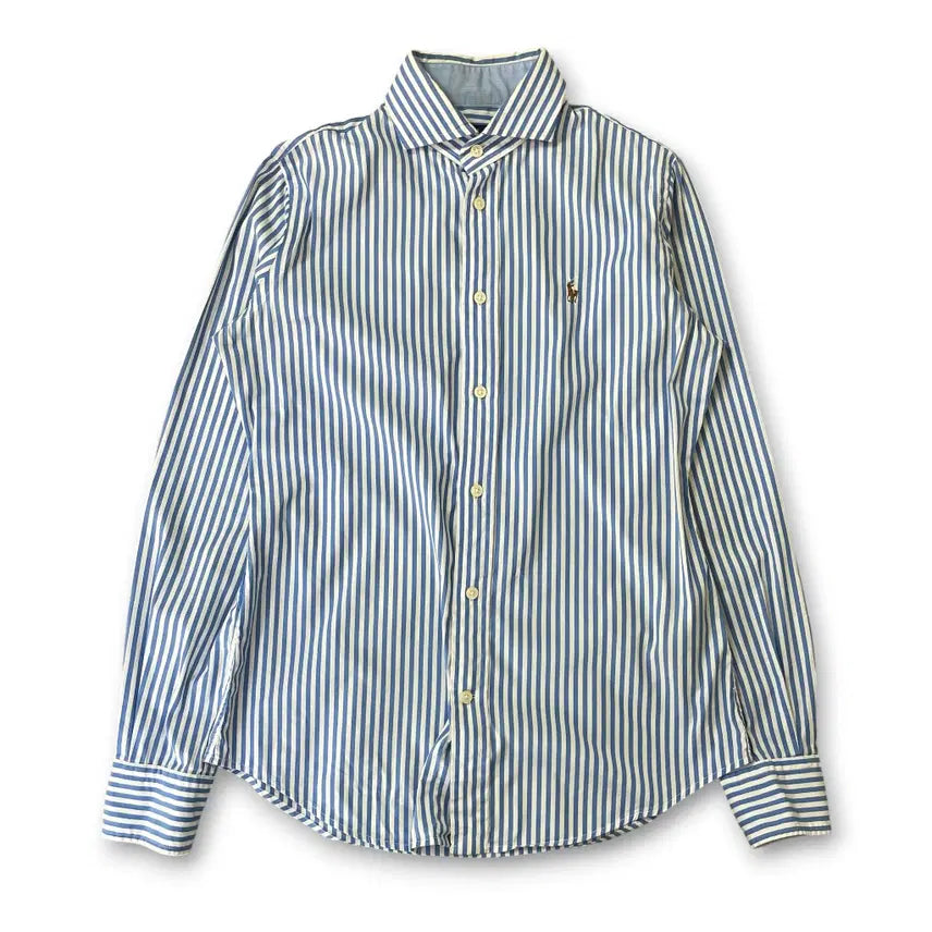 [BUNJANG] Polo Ralph Lauren Blue Stripe Slim Stretch Fit Shirt / 폴로랄프로렌 블루 스트라이프 슬림스트레치핏 셔츠 S