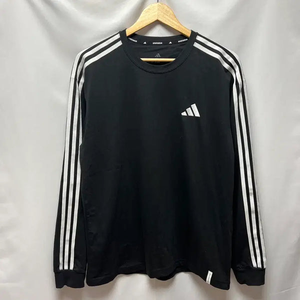 [BUNJANG] Adidas Essential Loose Fit 3-Stripes Long Sleeve Top - Black (M) / [정품/M] 아디다스 에센셜 루즈핏 3s 삼선 블랙 긴팔 롱슬리브