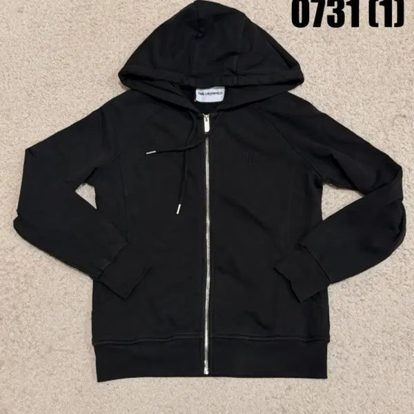 [BUNJANG] Karl Lagerfeld Black Hooded Zip-Up Jacket / 칼라거펠드 블랙 후드 집업
