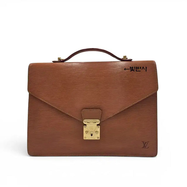[BUNJANG] Louis Vuitton Epi Leather Porte Briefcase Tote Shoulder Bag / Louis Vuitton 루이비통 정품 m54468 브라운 에삐가죽 남성서류가방 브리프케이스 토트백 숄더백 빈티지청라중고명품25113
