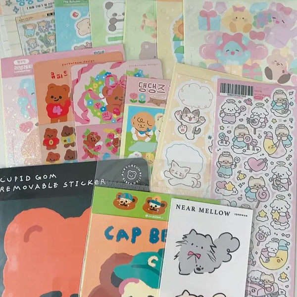 [BUNJANG] Rayeon Fancy Sealing Sticker Bundle Set / 미개봉새제품)다꾸 스티커 18장 일괄ㅣ스티커 처분 라연팬시 씰스