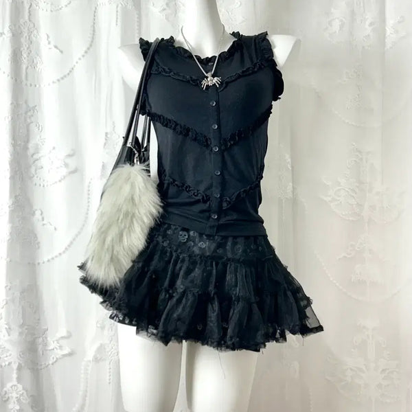 [BUNJANG] Goth Punk Layered Coordi Set / 고스 펑크 레이어드 코디세트