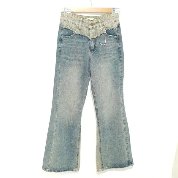 [BUNJANG] Color-Block Bootcut Denim Pants / 배색 부츠컷 데님 팬츠 S_M3118