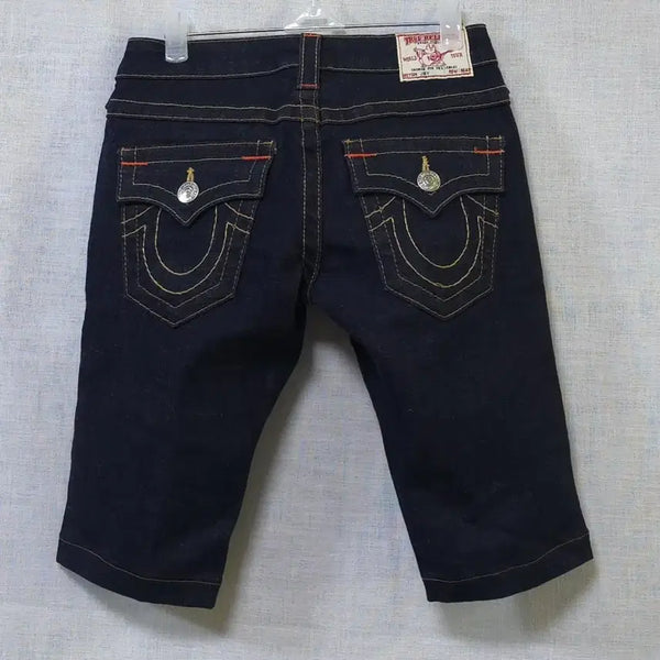 [BUNJANG] True Religion Women's USA Made Y2K Mal굽 Stitch Denim Capri Pants / 미국산 트루릴리전 정품 Y2K 말발굽 스티치 데님 청바지 진 팬츠 카프리 24