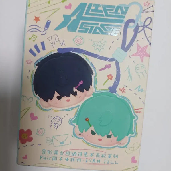 [BUNJANG] A-Stage SchoolSt. Pair Face Plush Keychain / 에이스테 스쿨스테 Pair 페이스 봉제 키링