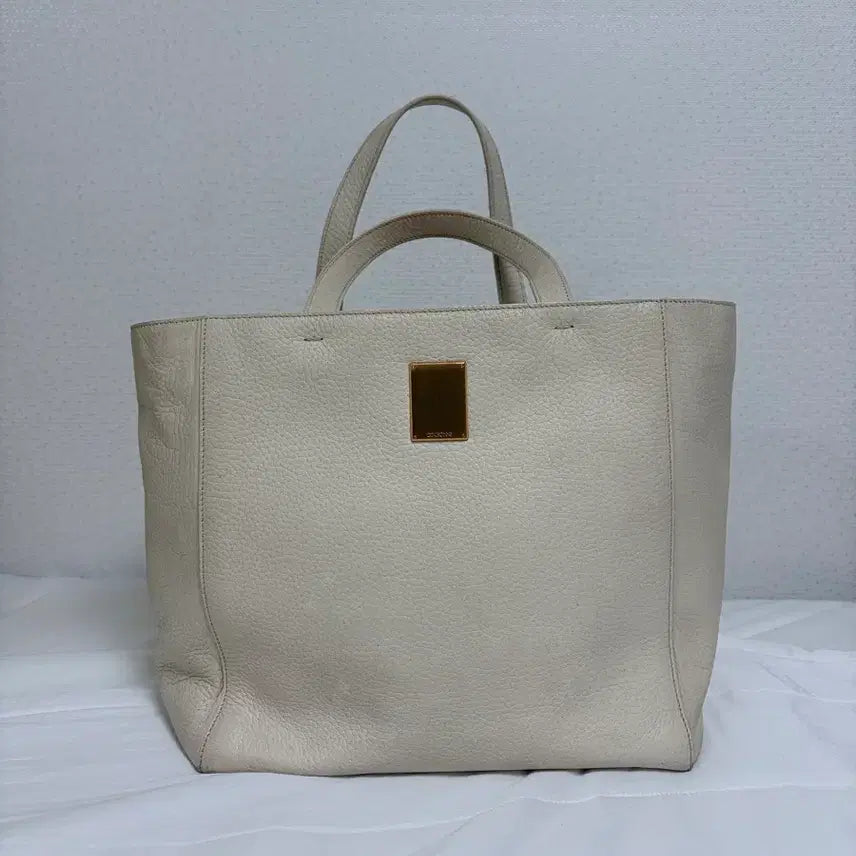 [BUNJANG] Couronne Ivory Cream Tote Bag / 쿠론 가방 아이보리 크림 토트백