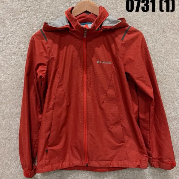 [BUNJANG] Columbia Red Hooded Zip-Up Windbreaker Jacket / 컬럼비아 후드집업 바람막이 붉은색
