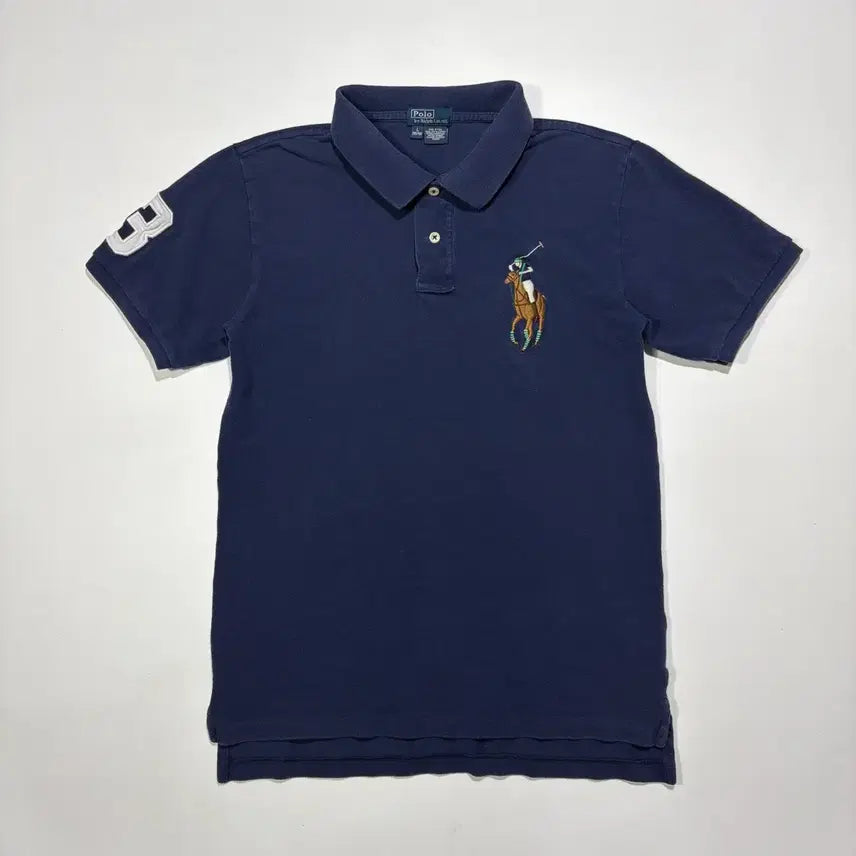 [BUNJANG] Polo Ralph Lauren Navy Big Pony Embroidered Short Sleeve Polo Shirt / 폴로 랄프로렌 네이비 빅포니 자수 반팔 카라티