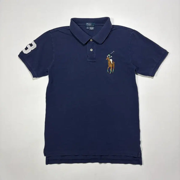 [BUNJANG] Polo Ralph Lauren Navy Big Pony Embroidered Short Sleeve Polo Shirt / 폴로 랄프로렌 네이비 빅포니 자수 반팔 카라티