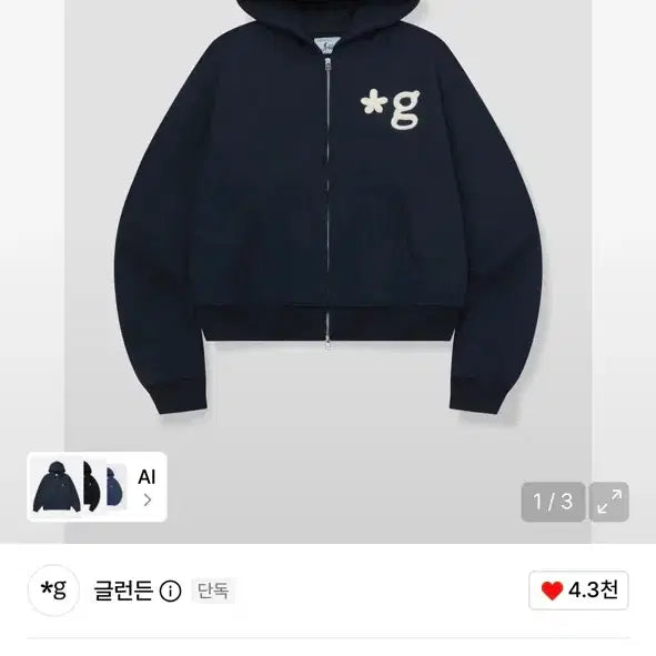 [BUNJANG] Glendden Hoodie Zip-up Size 2 / 글런든 후드집업