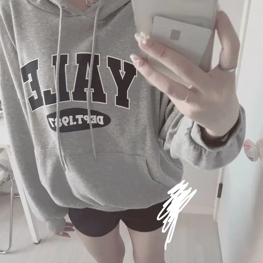 [BUNJANG] YALE Grey Hoodie / YALE후드