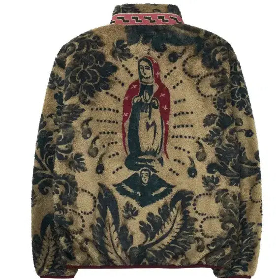 [BUNJANG] Kapital Damask Maria Fleece Zip Blouson Beige / 캐피탈 다마스크 패턴 마리아 플리스 집 블루종 베이지 새상품