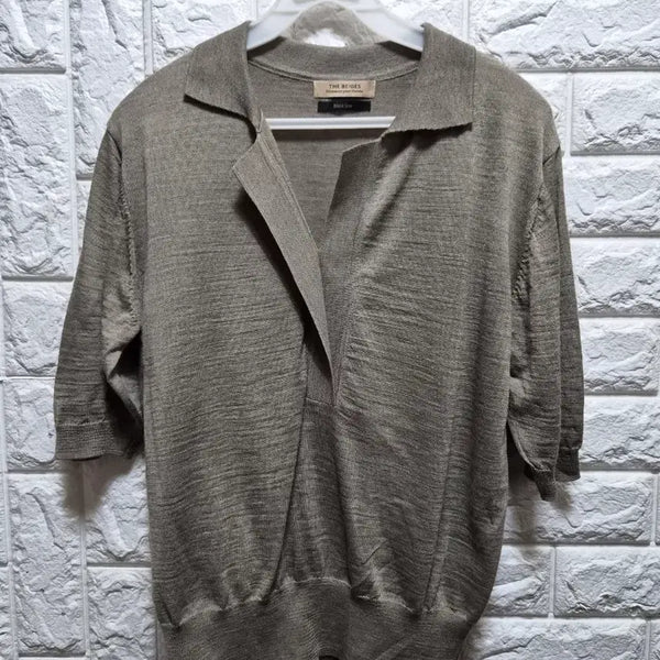 [BUNJANG] The Beiges Blackline Short-Sleeve Knit / 고퀄 the beiges 블랙라인 반팔 니트