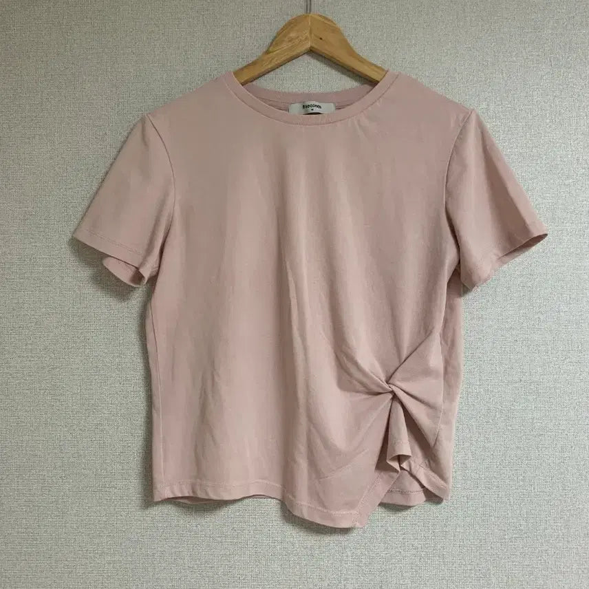 [BUNJANG] 8seconds Women's Twisted Short-Sleeve T-shirt Light Pink M / 에잇세컨즈 여성 꼬임 반소매 티셔츠 라이트 핑크 M