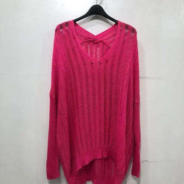 [BUNJANG] Oversized Pink Knit Sweater / 오버사이즈 핑크 니트 스웨터