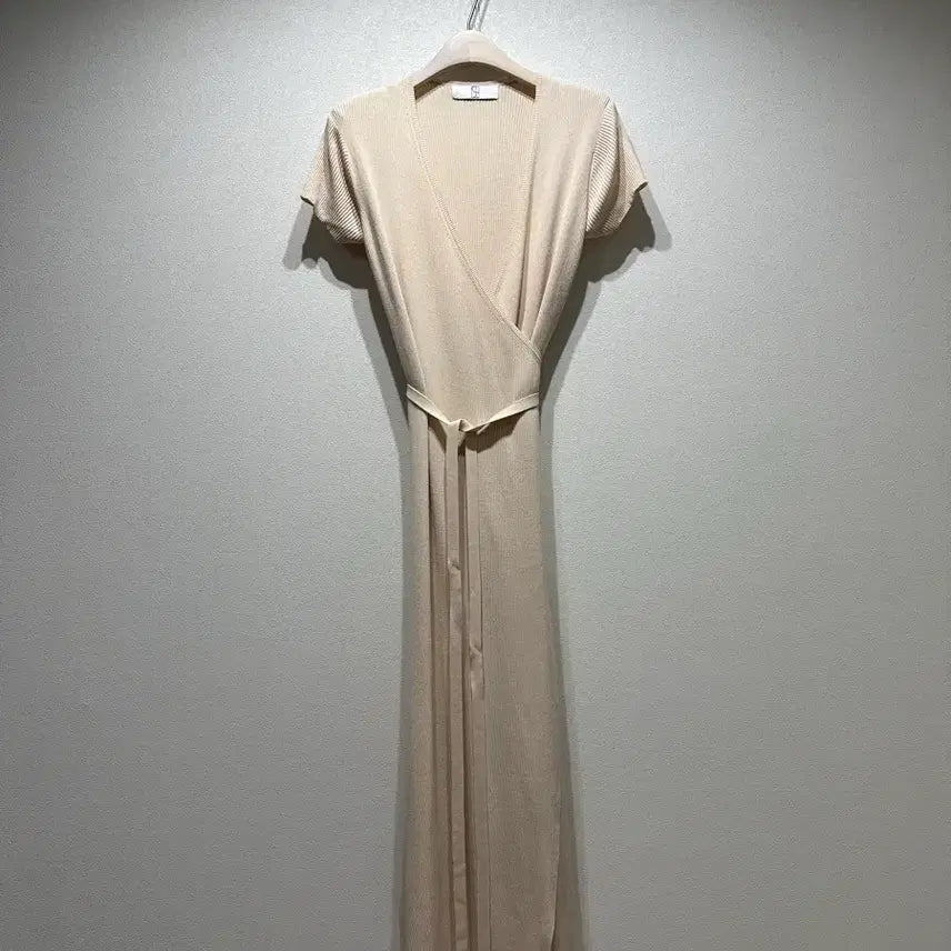[BUNJANG] SIE Ribbed Wrap Belted Long Dress / 시에 골지 랩 벨티드 롱 원피스