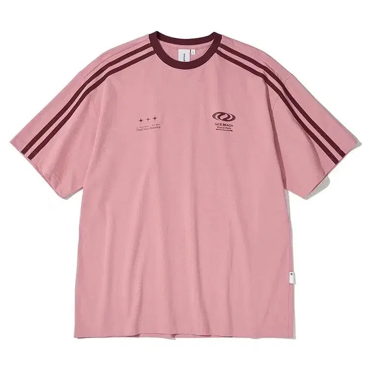 [BUNJANG] Urban Type Football Jersey T-Shirt Pink S / 어반디타입 풋볼 져지 티셔츠 핑크 S