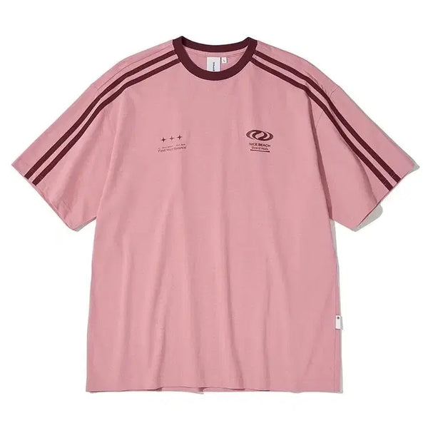 [BUNJANG] Urban Type Football Jersey T-Shirt Pink S / 어반디타입 풋볼 져지 티셔츠 핑크 S