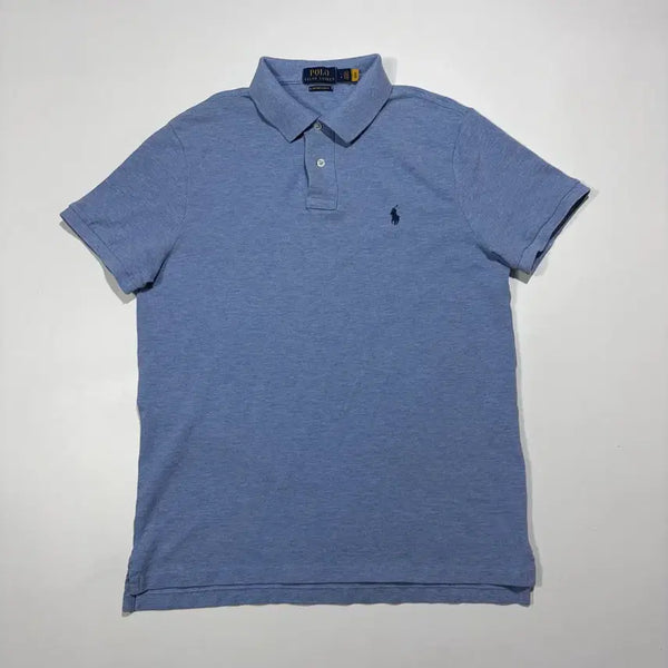 [BUNJANG] Polo Ralph Lauren Blue Collar T-Shirt / 폴로 랄프로렌 반팔 카라티 블루
