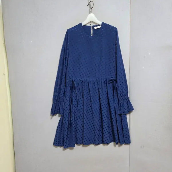 [BUNJANG] Sandro Polka Dot Deep Blue Dress Size 2 / 산드로 도트무늬 진한블루 원피스 2   n7310
