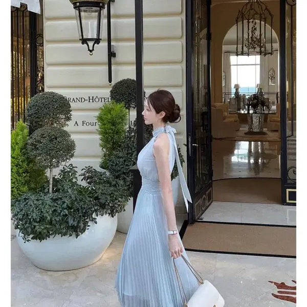 [BUNJANG] Labelle Blanc Ciel Dress Grey Blue / 라벨르블랑 시엘 원피스