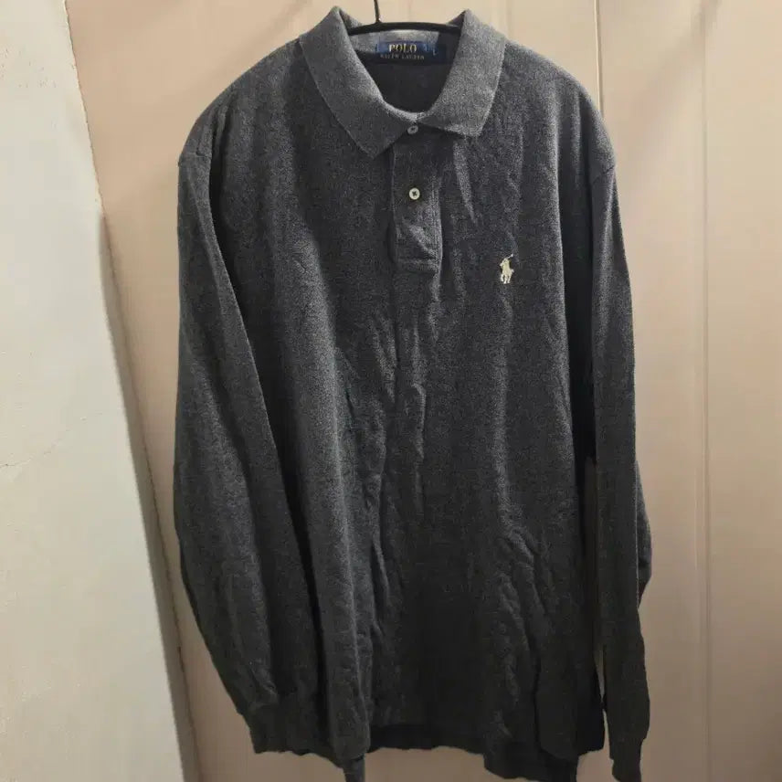 [BUNJANG] Polo Ralph Lauren Long Sleeve Polo Shirt Charcoal Gray / L 폴로 랄프로렌 긴팔 카라티 챠콜그레이