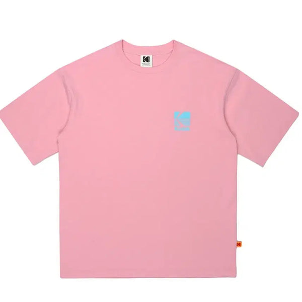 [BUNJANG] Kodak Essential Big Logo Washed T-Shirt Pink / 코닥 에센셜 빅로고 워싱 반팔티셔츠 PINK