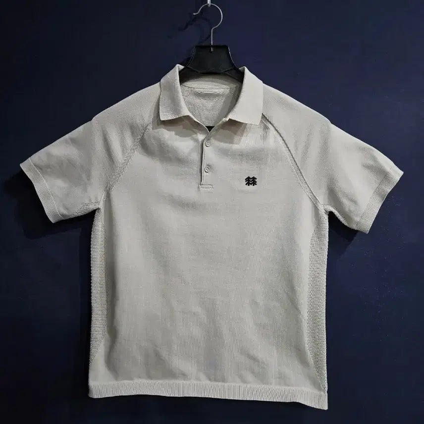 [BUNJANG] Kolon Sport Men's Light Beige Slim Fit Size 95 Collar Knit Short Sleeve / 코오롱스포츠 라이트베이지 남성 슬림핏 95 카라 니트반팔