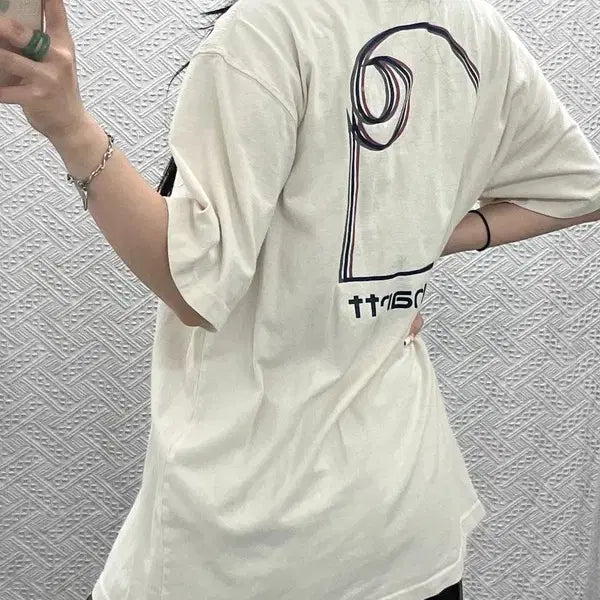 [BUNJANG] Carhartt Vintage Casual Country Drawing Big Logo T-Shirt L / 칼하트 빈티지 캐주얼 컨트리 드로잉 빅로고 반팔티 L C13537