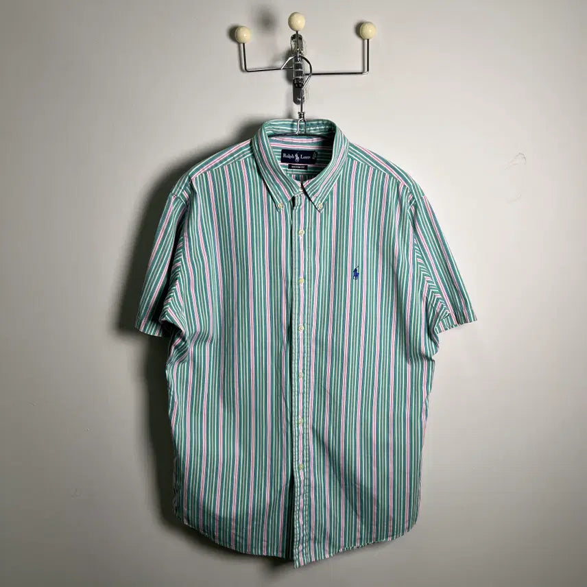 [BUNJANG] Polo Ralph Lauren Striped Short Sleeve Shirt / POLO 폴로 랄프로렌 스트라이프 반팔 셔츠 44