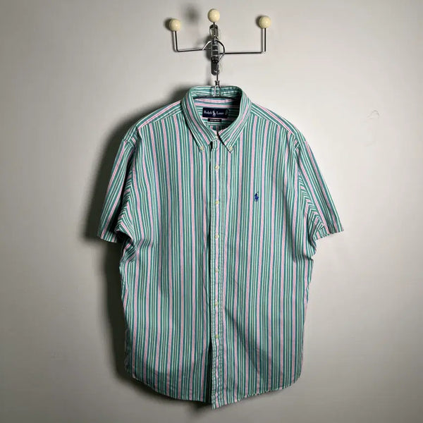 [BUNJANG] Polo Ralph Lauren Striped Short Sleeve Shirt / POLO 폴로 랄프로렌 스트라이프 반팔 셔츠 44